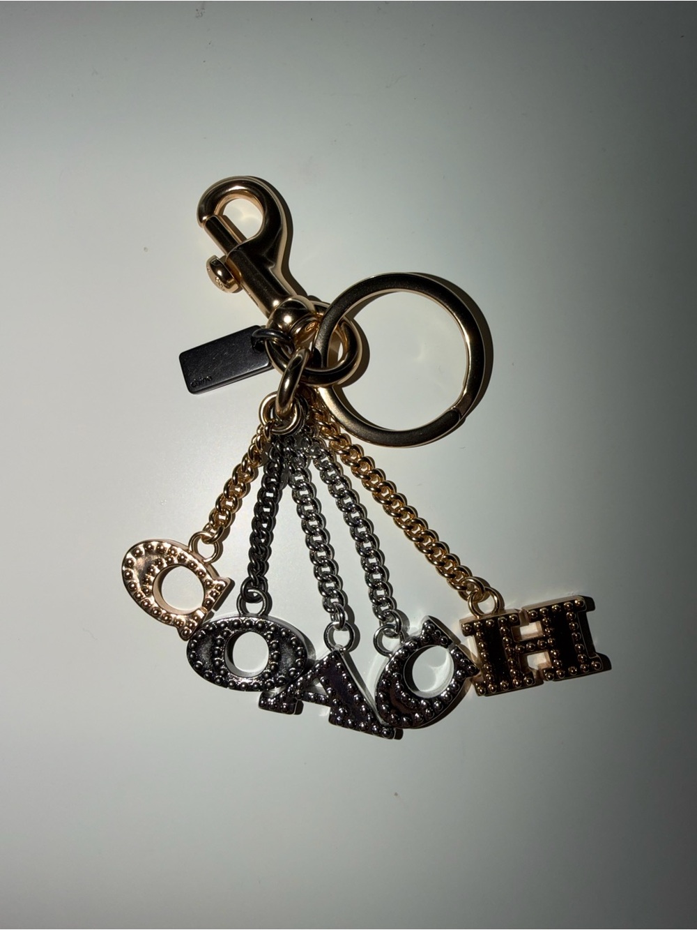 Coach Perforated Coach Bag Charm Keychain